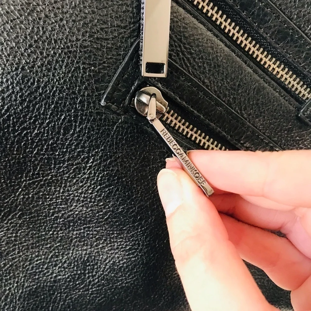 rebecca minkoff black leather jamie satchel /crossbody purse